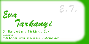 eva tarkanyi business card