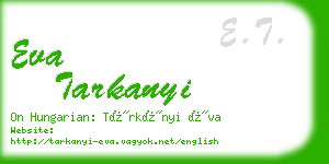 eva tarkanyi business card